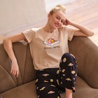 Пижама женская (футболка и брюки) KAFTAN Egg р. 52-54, бежевый 7456451