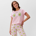 Пижама женская (футболка и брюки) KAFTAN Avocado р. 40-42, розовый - Фото 2