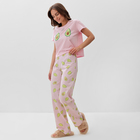 Пижама женская (футболка и брюки) KAFTAN Avocado р. 40-42, розовый - Фото 3