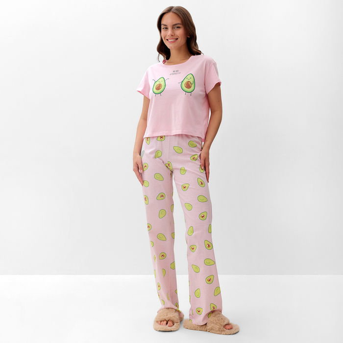 Пижама женская (футболка и брюки) KAFTAN Avocado р. 48-50, розовый