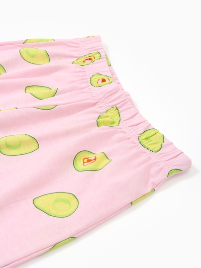 Пижама женская (футболка, брюки) KAFTAN Avocado, размер 52-54, розовая