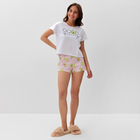 Пижама женская (футболка, шорты) KAFTAN Avocado, размер 40-42, белая - фото 21510371