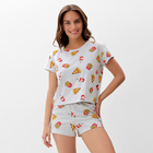 Пижама женская (футболка и шорты) KAFTAN Pizza р. 40-42, серый - фото 1811787
