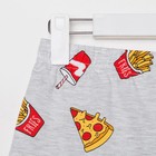 Пижама женская (футболка, шорты) KAFTAN Pizza, размер 40-42, серая 7456477 - фото 9613407