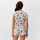 Пижама женская (футболка, шорты) KAFTAN Pizza, размер 40-42, серая 7456477 - фото 9613398