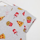Пижама женская (футболка, шорты) KAFTAN Pizza, размер 40-42, серая 7456477 - фото 9613404