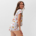 Пижама женская (футболка, шорты) KAFTAN Pizza, размер 48-50, серая 7456479