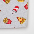 Пижама женская (футболка, шорты) KAFTAN Pizza, размер 48-50, серая 7456479