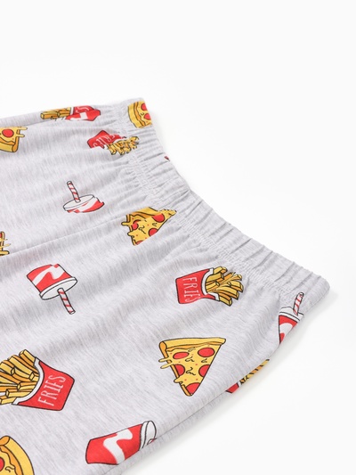 Пижама женская (футболка, брюки) KAFTAN Pizza, размер 44-46, чёрная
