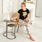 Пижама женская (футболка и брюки) KAFTAN Pizza р. 44-46, черный - Фото 9