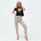 Пижама женская (футболка и брюки) KAFTAN Pizza р. 44-46, черный - Фото 6