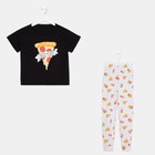 Пижама женская (футболка и брюки) KAFTAN Pizza р. 44-46, черный - Фото 10