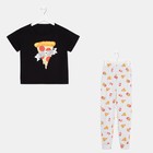 Пижама женская (футболка и брюки) KAFTAN Pizza р. 52-54, черный 7456483 - фото 358826 Пижама женская (футболка и брюки) KAFTAN Pizza р. 52-54, черный 7456483 - фото 358826