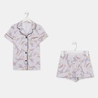 Пижама женская (рубашка и шорты) KAFTAN Birds р. 40-42, серый - Фото 7