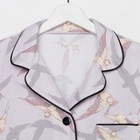 Пижама женская (рубашка и шорты) KAFTAN Birds р. 40-42, серый - Фото 8