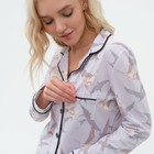Пижама женская (рубашка и брюки) KAFTAN Birds размер 48-50, серый - Фото 2