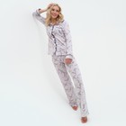 Пижама женская (рубашка и брюки) KAFTAN Birds размер 48-50, серый - Фото 3