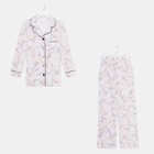 Пижама женская (рубашка и брюки) KAFTAN Birds размер 48-50, серый - Фото 4
