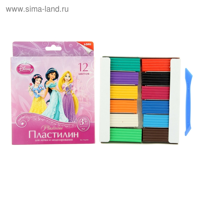 Пластилин 12 цветов 240 г Disney "Принцессы" - Фото 1
