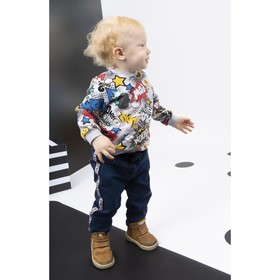 

Джинсы из материала Loop Denim с лампасами для мальчика, рост 74 см