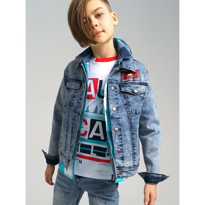 Куртка джинсовая для мальчика PlayToday, рост 176 см - Фото 1