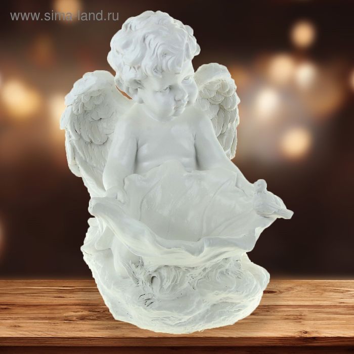 Фигура "Ангел с лилией" белый 28х 33х36см - Фото 1
