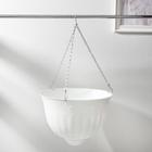 Кашпо для цветов подвесное «Венеция», 10 л, пластик, белое - Фото 1