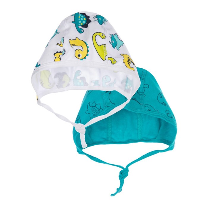 Чепчик детский трикотажный для мальчика, 2 шт в комплекте, размер 42