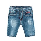 Шорты для мальчика джинсовые, рост 98 см, цвет синий - фото 109876618