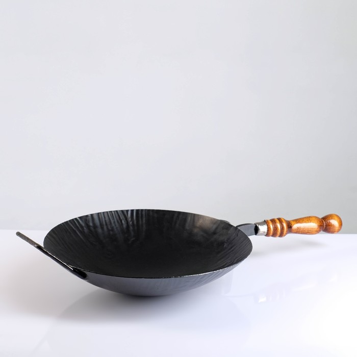 Сковорода Садж-Вок вороненый диаметр 31,5см, толщина стали 1,5 мм - Фото 1