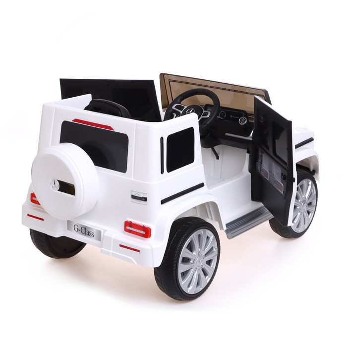 Электромобиль MERCEDES-BENZ G500, EVA колёса, кожаное сидение, цвет белый - фото 1886784838