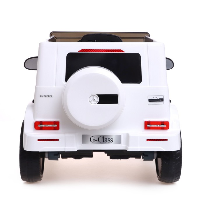 Электромобиль MERCEDES-BENZ G500, EVA колёса, кожаное сидение, цвет белый - фото 1886784839
