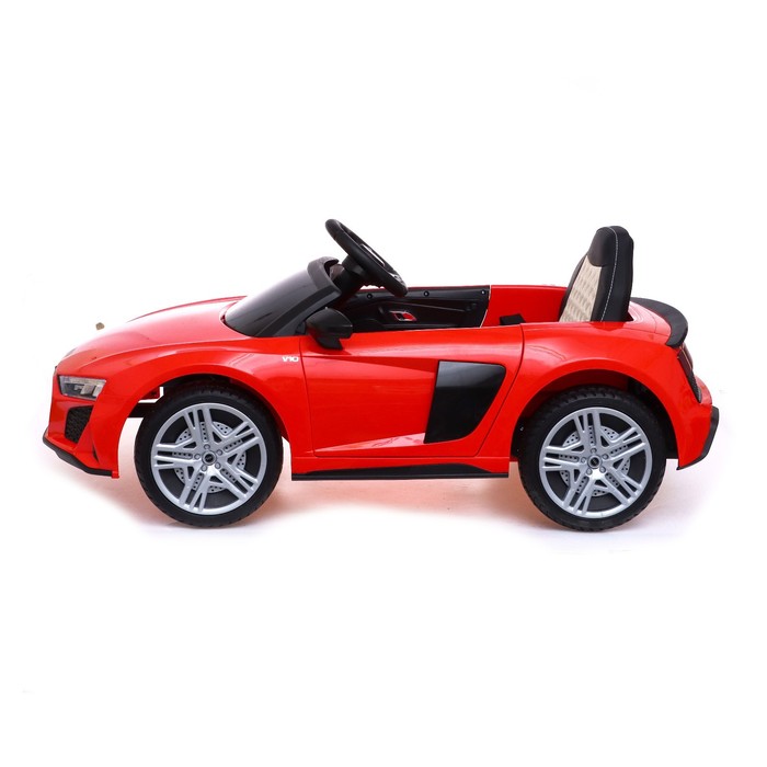 Электромобиль AUDI R8 SPYDER, EVA колёса, кожаное сидение, цвет красный - фото 1886784847