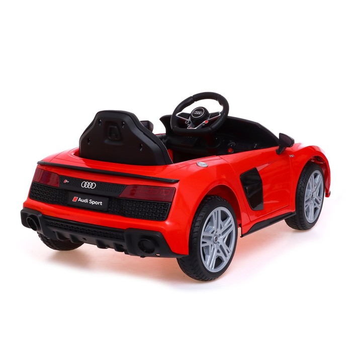 Электромобиль AUDI R8 SPYDER, EVA колёса, кожаное сидение, цвет красный - фото 1886784848
