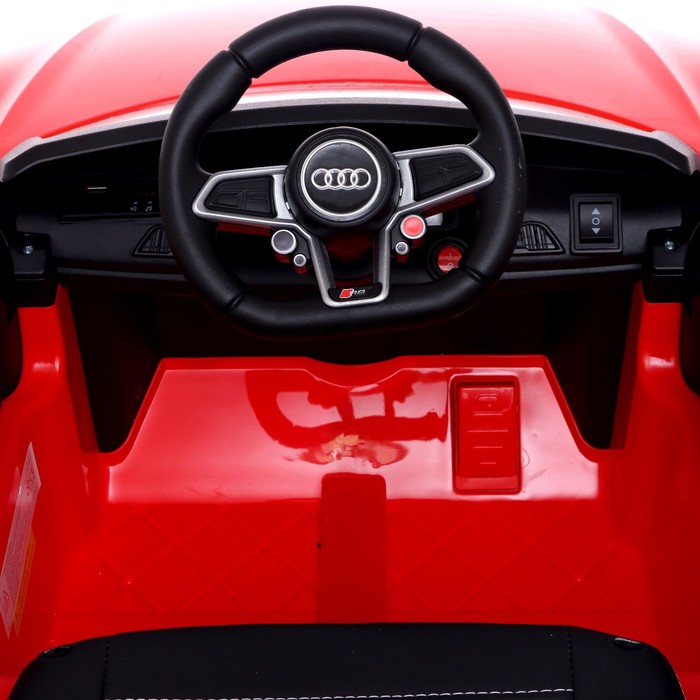 Электромобиль AUDI R8 SPYDER, EVA колёса, кожаное сидение, цвет красный - фото 1886784852