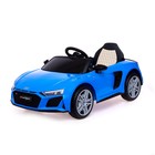 Электромобиль AUDI R8 SPYDER, EVA колёса, кожаное сидение, цвет синий - фото 9613873