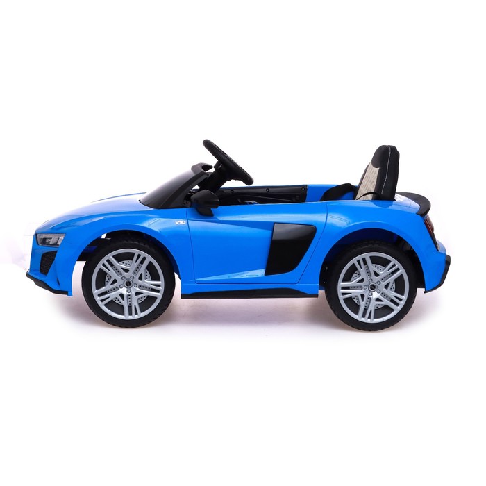 Электромобиль AUDI R8 SPYDER, EVA колёса, кожаное сидение, цвет синий - фото 1907390971