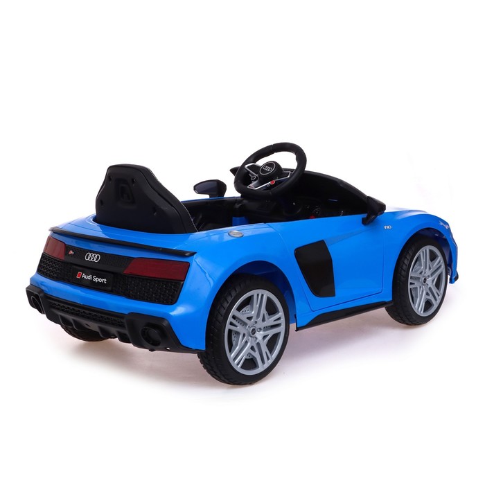 Электромобиль AUDI R8 SPYDER, EVA колёса, кожаное сидение, цвет синий - фото 1886784870