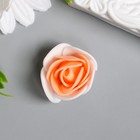Декор для творчества "Белая роза с оранжевой серединкой" d=3,5 см - фото 9613907