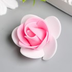 Декор для творчества "Белая роза с ярко-розовой серединкой" d=3,5 см - Фото 3