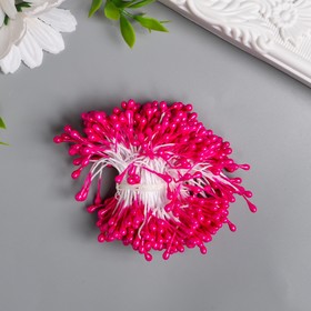Тычинки для цветов "Капельки глянец фуксия" набор 300 шт длина 6 см