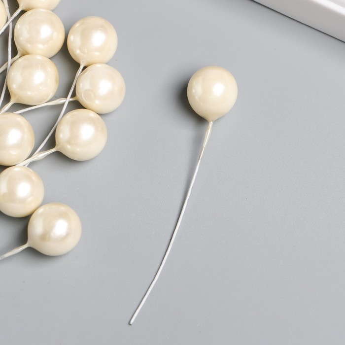 Тычинки для цветов "Шарик перламутр телесный" d=1,2 см 6х1,2х1,2 см - Фото 1