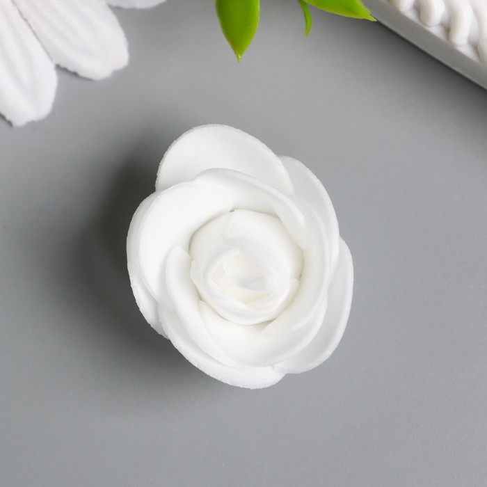 Декор для творчества "Белая роза" d=3,5 см
