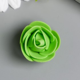 Декор для творчества "Ярко-зелёная роза" d=3,5 см