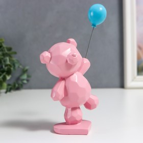 

Сувенир полистоун 3D "Медвежонок с воздушным шариком" розовый 21,4х6х10 см