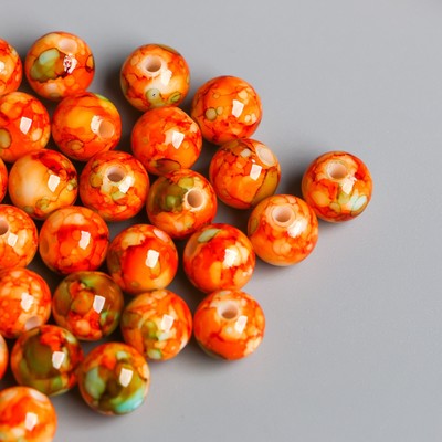 Бусины для творчества пластик «Мраморные. Корица», d=0.8 см, набор 20 г