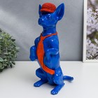 Сувенир полистоун «Той-терьер в кепке и галстуке», синий с оранжевым, 29.5×14×11.5 см - фото 47508045
