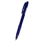 Ручка шариковая автоматическая 0,7 мм, стержень синий, корпус синий, с резиновым держателем - Фото 1