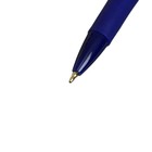 Ручка шариковая автоматическая 0,7 мм, стержень синий, корпус синий, с резиновым держателем - Фото 2