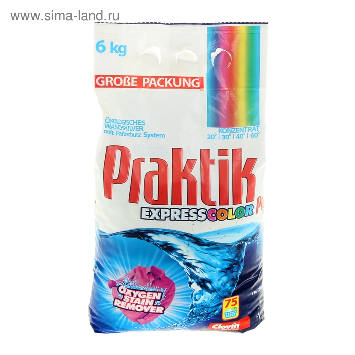 Стиральный порошок Praktik ExpressColor, универсальный, 6 кг - Фото 1